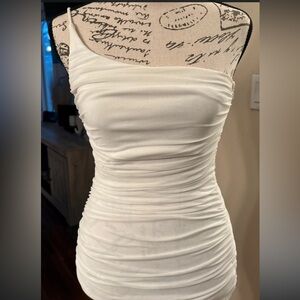 Princess Polly White Ruched Mini Dress